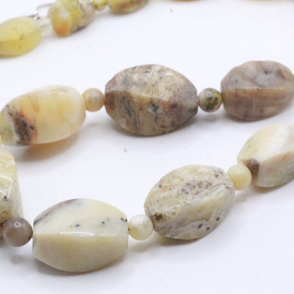 DTR JAY KING STERLING SILVER YELLOW SPECKLED AGATE BEAD NECKLACE - Picture 3 of 10